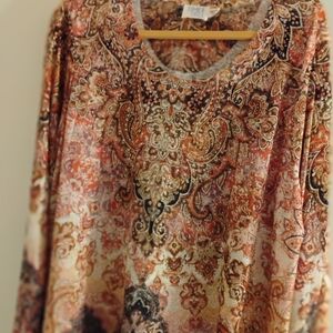 Women's Time & Tru Plus Size Paisley Top